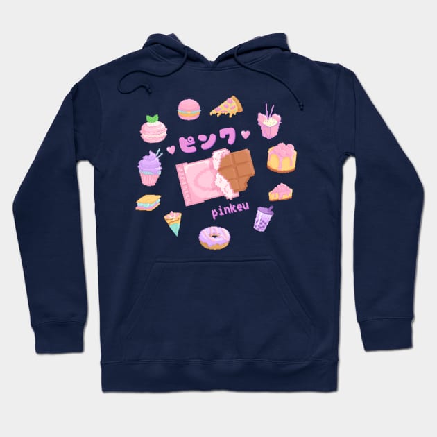 Kawaii Pink Foods Hoodie by Moshi Moshi Designs